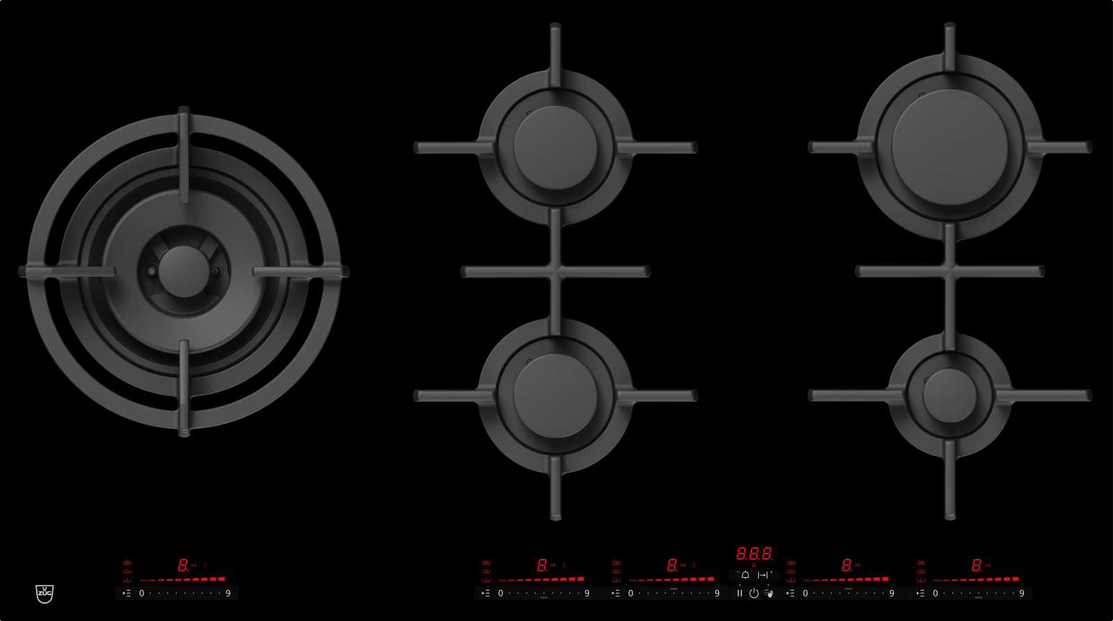 product image - Варочная поверхность газовая V-ZUG GAS951GSAZ (3107260515)