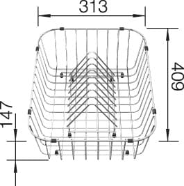 product image - Корзина для посуды с держателями BLANCO 409х313х147 мм